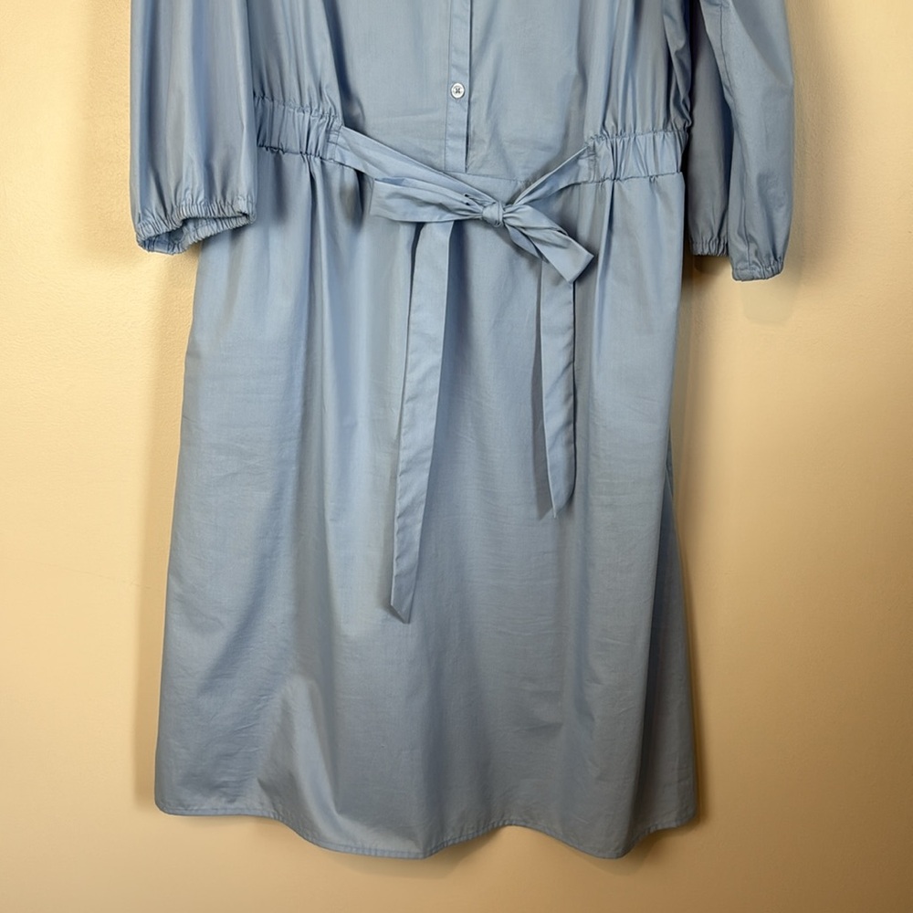 Croft & Barrow Sky Blue Splitneck Shirt Dress Size L Cotton Blend - Picture 5 of 10